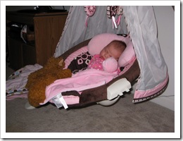 Baby in her swing